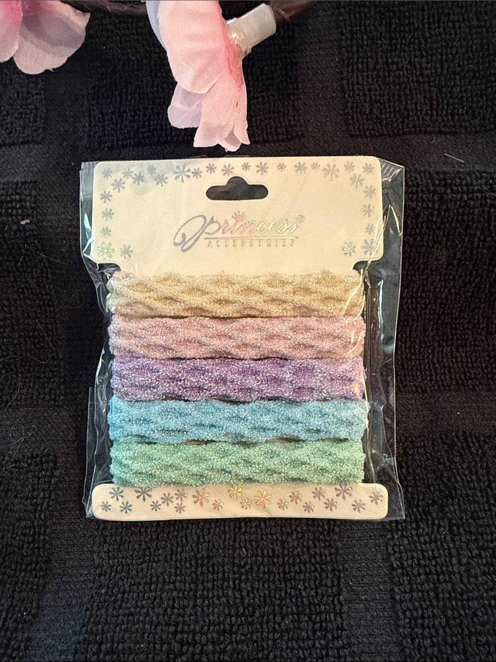 Princess Accessories Sparkle Elastic Hair Ties - Pastel Multi